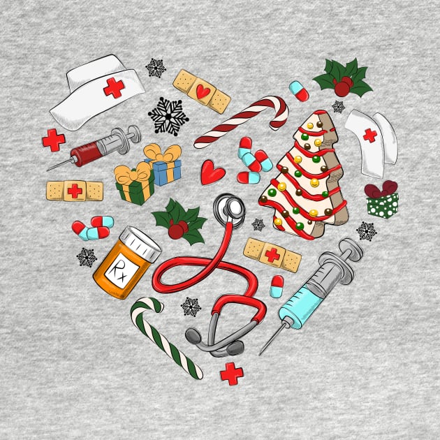 Heart Medical Nurse Christmas by SantinoTaylor
